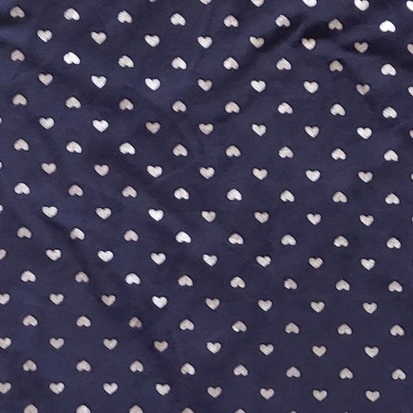 SO Intimates Womens Medium Silver Blue Heart Patterned Long Sleeve PJ Top NWT - Picture 5 of 5